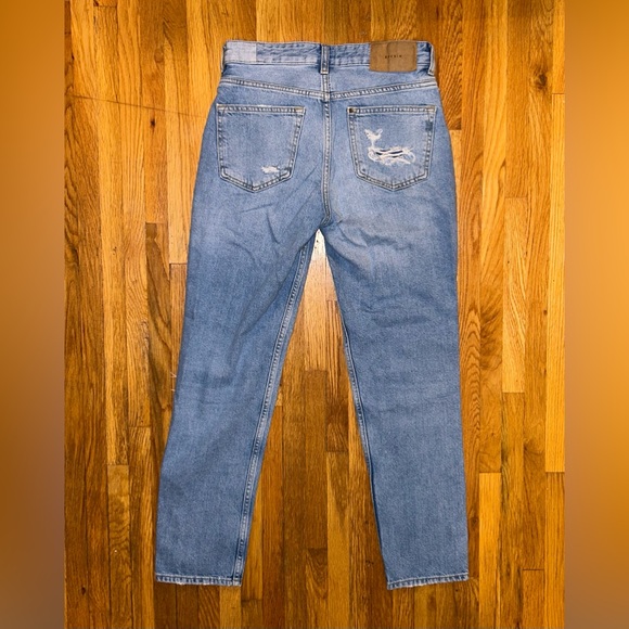 H&M &Denim Ripped Low-Rise Boyfriend Jeans (Size 2) - Picture 6 of 14